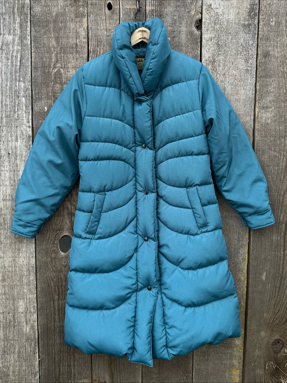 VTG 80s Tempco Seattle Goose Down Fill Quilted Maxi Winter Puffer Jacket 12
